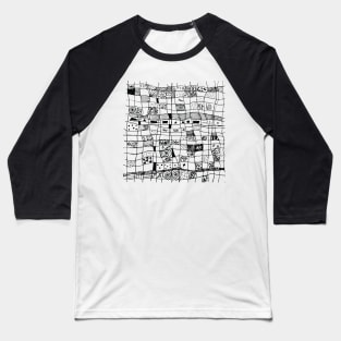 Grid design scribble design in grey Baseball T-Shirt